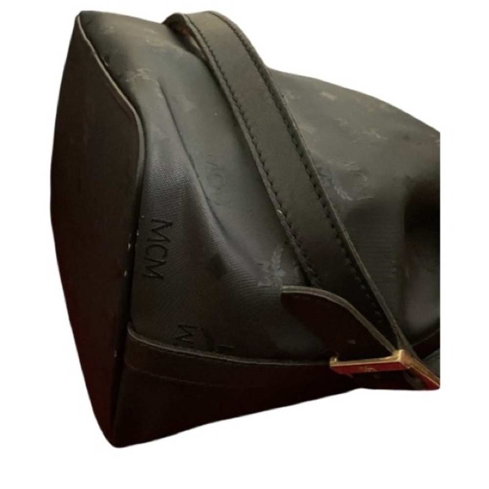 MCM Monogram & Visetos Bucket Bag Nylon & Leather Vintage Black Made in Germany - Picture 12 of 16